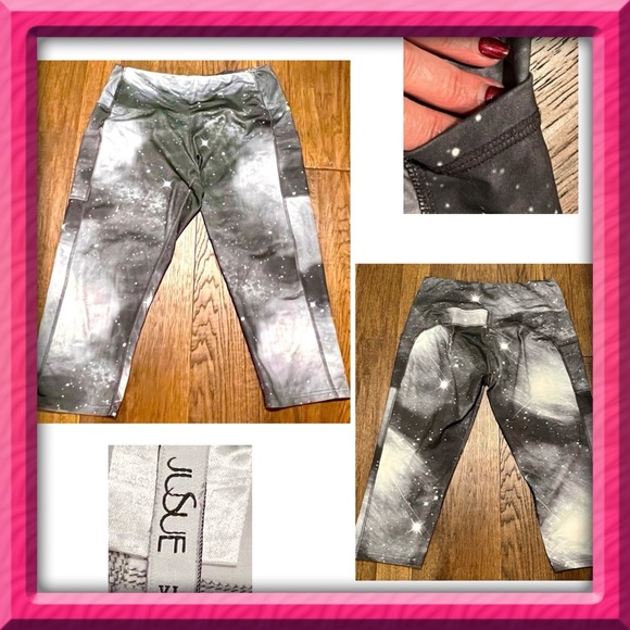 Jusue cropped capri leggings - black gray white - size xl - Picture 8 of 9
